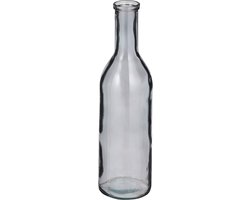 Mica Decorations Rioja Fles Vaas - H50 x Ø15 cm - Gerecycled Glas - Donkergrijs