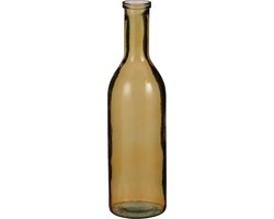 Mica Decorations Rioja Fles Vaas - H50 x Ø15 cm - Gerecycled Glas - Oker