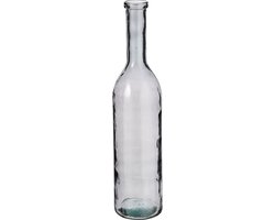 Mica Decorations Rioja Fles Vaas - H75 x Ø18 cm - Gerecycled Glas - Donkergrijs