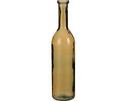 Mica Decorations Rioja Fles Vaas - H75 x Ø18 cm - Gerecycled Glas - Oker