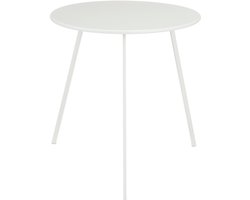 Mica Decorations Seatle Bijzettafel Buiten - H50 x Ø50 cm - Metaal - Wit