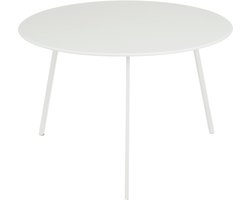 Mica Decorations Seatle Bijzettafel voor Buiten - H38 x Ø58 cm - Metaal - Wit