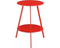 Mica Decorations Seatle Bijzettafel voor Buiten - H58 x Ø46 cm - Metaal - Rood