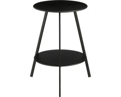 Mica Decorations Seatle Bijzettafel voor Buiten - H58 x Ø46 cm - Metaal - Zwart