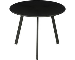 Mica Decorations Seatle Bijzettafel voor Buiten - Salontafel Rond - Plantentafel en Koffietafel - H30 x Ø38 cm - Metaal - Zwart