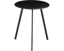 Mica Decorations Seatle Bijzettafel voor Buiten - Salontafel Rond - Plantentafel en Koffietafel - H45 x D38 cm - IJzer - Zwart