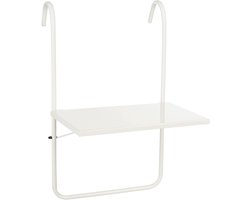 Mica Decorations Seatle Hangtafel Balkon - Tafeltje Buiten - Plateau voor Balkon - 57,5 x 38 cm - Metaal - Wit