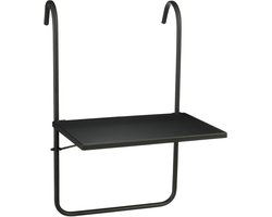 Mica Decorations Seatle Hangtafel Balkon - Tafeltje Buiten - Plateau voor Balkon - 57,5 x 38 cm - Metaal - Zwart