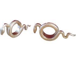 Mica Decorations Servetten ring Slang goud kleur, Set van 6 , L14,5 x B3 x H7cm