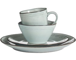 Mica Decorations Servies Racco - 31x29x29 cm - Steen - Licht Grijs