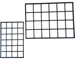 Mica Decorations Set van 2 Stevige Metalen Wandrekken,Memobord zwart , Groter maat is L78 x B1,5 x H58cm