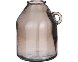 Mica Decorations Sitia Fles Vaas - H25,5 x Ø21 cm - Gerecycled Glas - Taupe