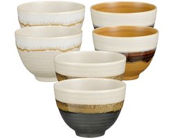 Mica Decorations Soepkom Ethan - 12x stuks - 8 x 11 cm - porselein - kommetje / schaaltje