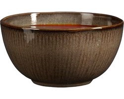 Mica Decorations Soepkom Nusa - bruin - 14 x 7 cm - keramiek - kommetjes/schaaltjes - 500 ml