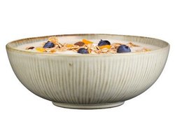Mica Decorations Soepkom Nusa - creme kleur - 17 x 6 cm - keramiek - kommetjes/schaaltjes - 500 ml