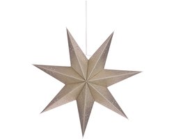 Mica Decorations Ster Hangend Kerstdecoratie - H16 x Ø45 cm - Papier - Champagne