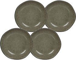 Mica Decorations Tabo Bord - 14 cm - Keramiek - Creme - 4 Stuks