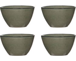 Mica Decorations Tabo Schaal - 5 x 11 cm - Keramiek - Creme - 4 Stuks