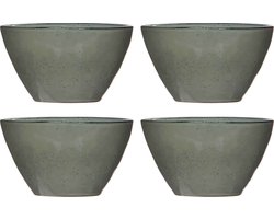 Mica Decorations Tabo Schaal - 6 x 14 cm - Keramiek - Grijs - 4 Stuks