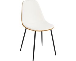 Mica Decorations Tallos Eetkamerstoel - Gerecycled Polyester - Off White, Oker