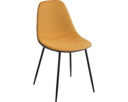 Mica Decorations Tallos Eetkamerstoel - Gerecycled Polyester - Oker, Donkergrijs