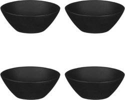 Mica Decorations Tomar schaal - 4,5 x 11,5 cm - Mangohout - Zwart - 4 stuks