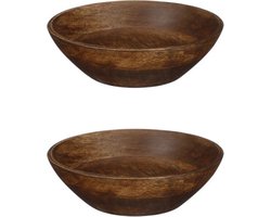 Mica Decorations Tomar schaal - 4,5 x 15 cm - Mangohout - Donkerbruin- 2 stuks