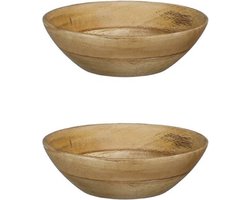 Mica Decorations Tomar schaal - 4,5 x 15 cm - Mangohout - Lichtbruin - 2 stuks