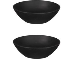 Mica Decorations Tomar schaal - 4,5 x 15 cm - Mangohout - Zwart - 2 stuks