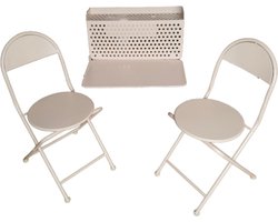 Mica Decorations Torre Balkonset - Set van 3 - Metaal , Oud roze-inklapbare