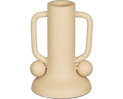 Mica Decorations Ula Kandelaar - H12 x Ø8 cm - Metaal - Beige