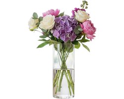 Mica Decorations Vaas - cilinder - helder glas - D9 x H24 cm - Bloemenvaas