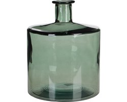 Mica Decorations Vaas Guan - groen - gerecycled glas - 21 x 26 cm - Home Deco vazen - Woonaccessoires