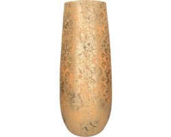 Mica Decorations Vaas - keramiek - flakes - goud - D21 x H55 cm - bloemenvaas