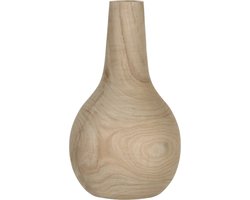 Mica Decorations Vaas - paulownia hout - bolvormig - 16 x 28 cm - bloemenvaas - 7L