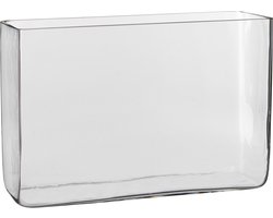 Mica Decorations Vaas - rechthoek - glas - 30 x 10 x 20 cm - Accubak - Glazen vazen - Woonaccessoires