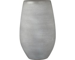 Mica Decorations Vaas/hoge bloempot - mat lichtgrijs - keramiek - H40 x D26 cm - voor takken/bloemen