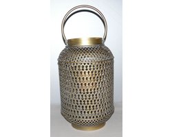 Mica Decorations Velia Lantaarn - 21x21x34 cm - Ijzer - Goud