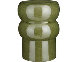 Mica Decorations Vendi Bijzettafel - H44 x Ø32 cm - Keramiek - Donkergroen