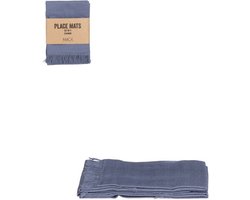 Mica Decorations Villia Placemats 38 x 33 cm - Blauw - 4 stuks