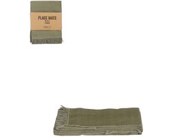 Mica Decorations Villia Placemats 38 x 33 cm - Groen - 4 stuks