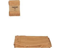 Mica Decorations Villia Placemats 48 x 33 cm - Bruin - 4 stuks