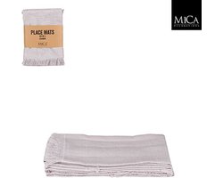 Mica Decorations Villia Placemats 48 x 33 cm - Lichtgrijs - 4 stuks