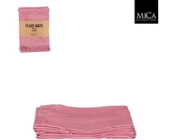 Mica Decorations Villia Placemats 48 x 33 cm - Oud Roze - 4 stuks