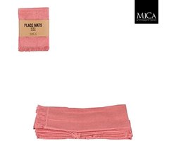 Mica Decorations Villia Placemats 48 x 33 cm - Zalm - 4 stuks