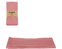 Mica Decorations Villia Theedoek 70 x 50 cm - Zalm - 2 stuks