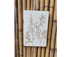 Mica Decorations Wand Houten decoratie bloemen L40 x B3,5 x H60 cm