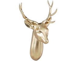Mica Decorations Wanddecoratie Hert - 34x34x48 cm - Polyresin - Champagne