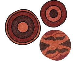 Mica Decorations Wanddecoratie Wall - 50x50x8 cm - Zeegras - Roze - Set van 3