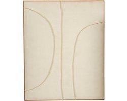 Mica Decorations Wanddecoratie - Wandpaneel Abstracte Kunst 100 x 80 x 3,5 cm - Woondecoratie voor Woonkamer of Slaapkamer - Beige